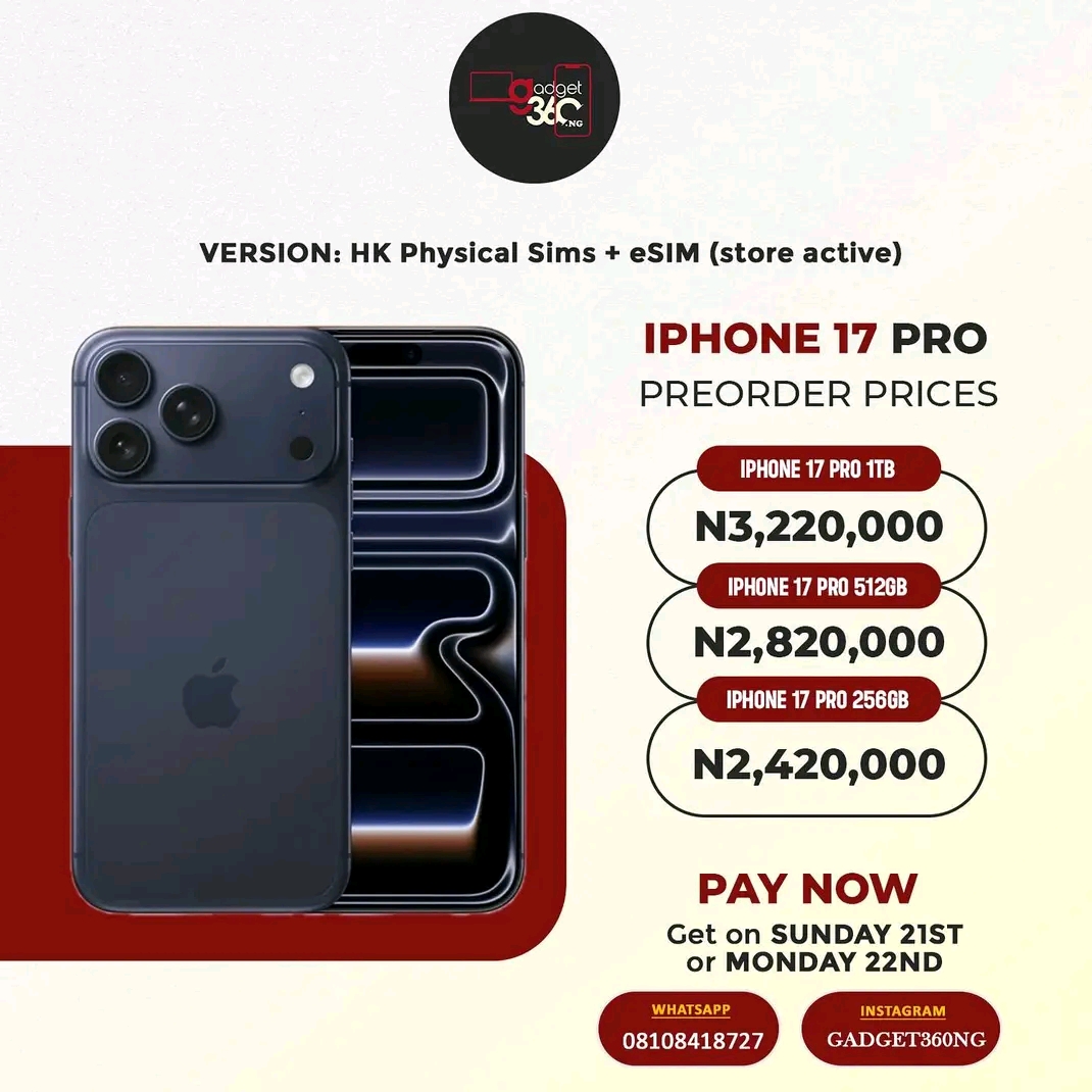 iPhone 17 Pro — preorder at Gadget360.ng
